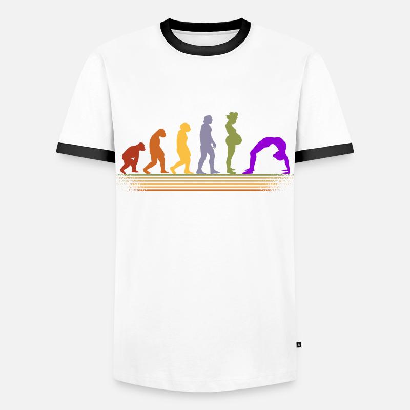 Yoga Evolution Meditation Contrology - Männer Kontrast-T-Shirt - Weiß/Schwarz
