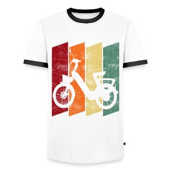 Mofa Moped Mofafahrer Zweirad Retro Geschenk - Männer Kontrast-T-Shirt - Weiß/Schwarz - Vorne - AI Model Female 172 light (172cm) & AI Model Male 178 dark (178cm)