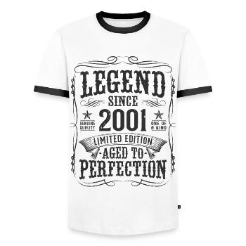 Legend 2001 Vintage Cadeau d’anniversaire - T-shirt contrasté Homme - blanc/noir - Devant - AI Model Female 172 light (172cm) & AI Model Male 178 dark (178cm)