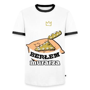 kielnia jest berlem murarza - Männer Kontrast-T-Shirt - Weiß/Schwarz - Vorne - AI Model Female 172 light (172cm) & AI Model Male 178 dark (178cm)