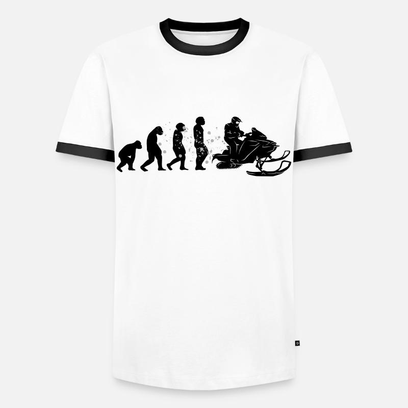 Snowmobile driver Snowmobile Evolution - Men's Ringer Shirt - white/black