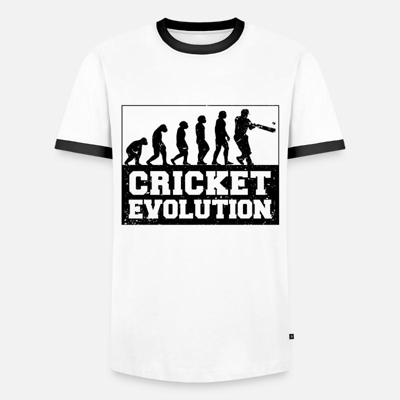 Cricketer Cricket-game Evolution - Men's Ringer Shirt - white/black