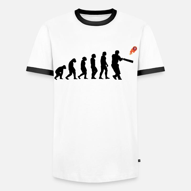 Kricketspieler Cricket-game Evolution - Männer Kontrast-T-Shirt - Weiß/Schwarz