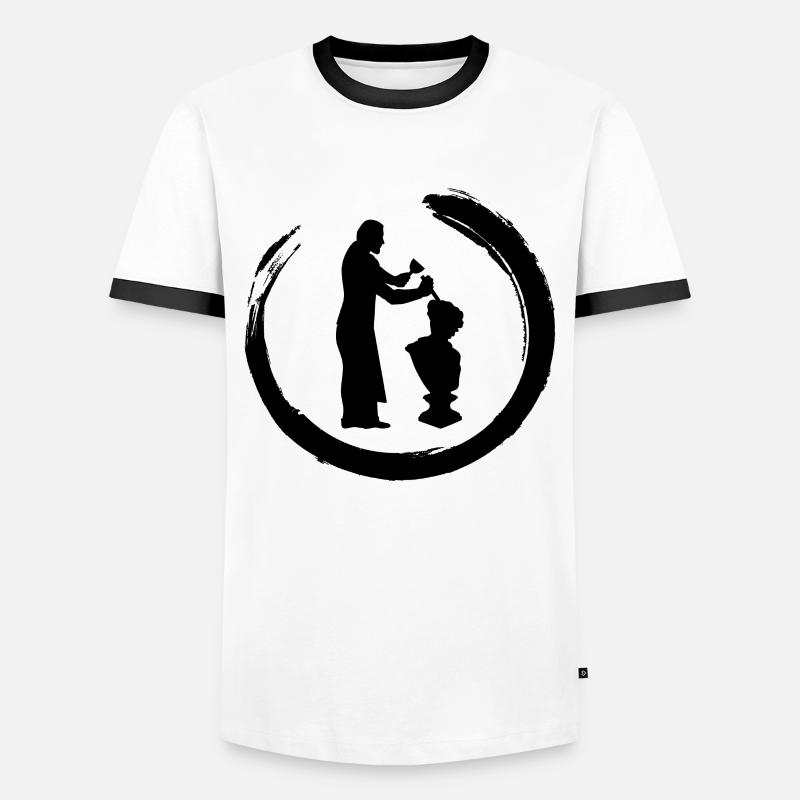 Steinmetz Handwerker Steinbildhauer Bildhauer - Männer Kontrast-T-Shirt - Weiß/Schwarz