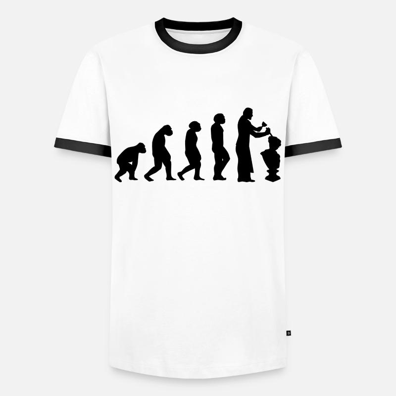 Steinmetz Handwerker Steinbildhauer Evolution - Männer Kontrast-T-Shirt - Weiß/Schwarz