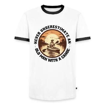 CANOË Kayak Canadier-Canoë Kayak Vieil Homme - T-shirt contrasté Homme - blanc/noir - Devant - AI Model Female 172 light (172cm) & AI Model Male 178 dark (178cm)