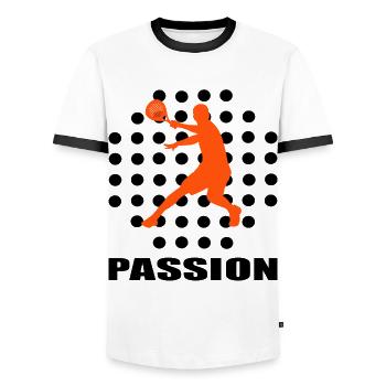Padel - Men's Ringer Shirt - white/black - Front - AI Model Female 172 light (172cm) & AI Model Male 178 dark (178cm)