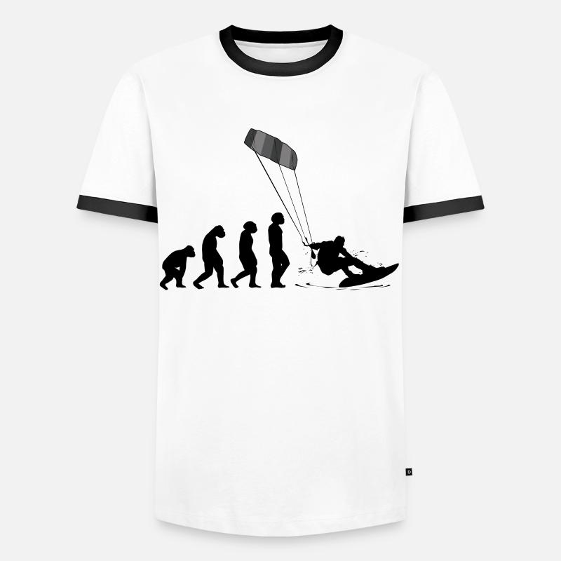 Kitesurf Kiteboard Kitesurfing Kite-Surf Evolution - Men's Ringer Shirt - white/black