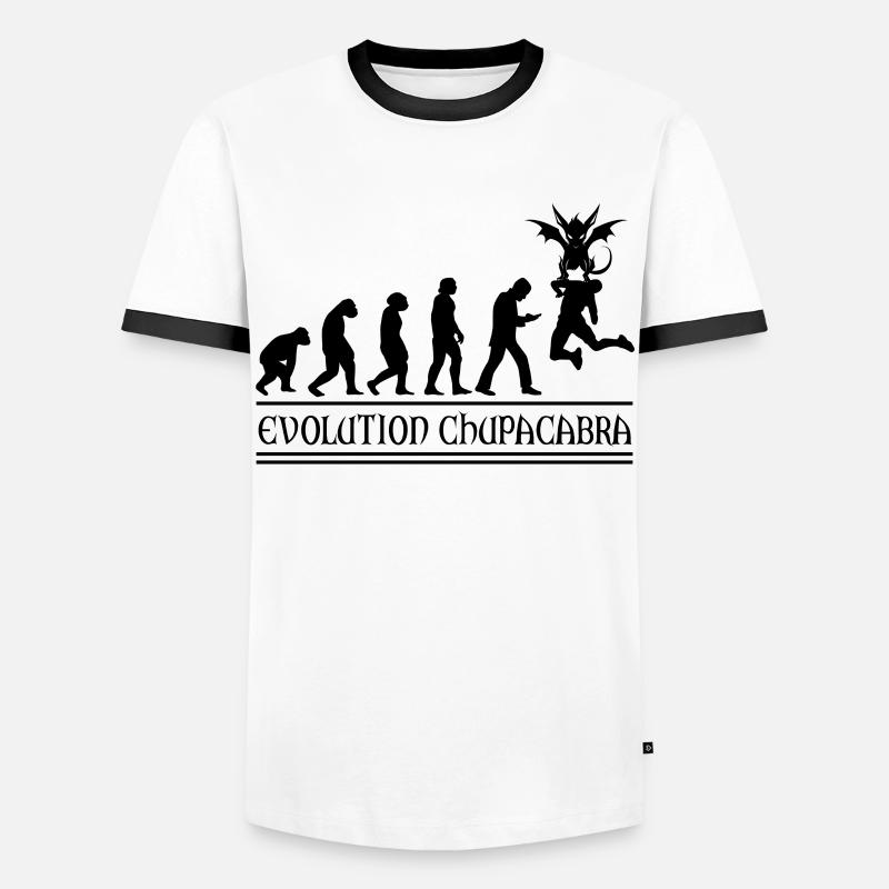 Cryptozoologistes Chupacabra Créatures Évolution - T-shirt contrasté Homme - blanc/noir