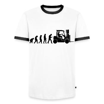 Conducteur de chariot élévateur Gestionnaire d’entrepôt Gestionnaire d’entrepôt - T-shirt contrasté Homme - blanc/noir - Devant - AI Model Female 172 light (172cm) & AI Model Male 178 dark (178cm)