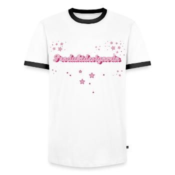 Technischer Abschluss-Geschenk Produktdesignerin - Männer Kontrast-T-Shirt - Weiß/Schwarz - Vorne - AI Model Female 172 light (172cm) & AI Model Male 178 dark (178cm)