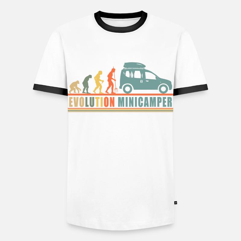 Evolution Minicamper Camping-Camper Microcamper - Männer Kontrast-T-Shirt - Weiß/Schwarz