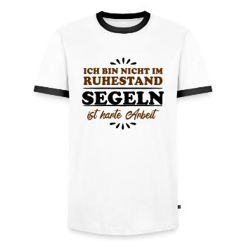 Retirement Pensioner Pensioner Sailing - Men's Ringer Shirt - white/black - Front - AI Model Female 172 light (172cm) & AI Model Male 178 dark (178cm)