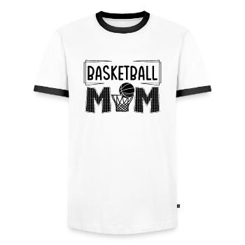 Basketball Player Basketball Player Basketball Mom - Men's Ringer Shirt - white/black - Front - AI Model Female 172 light (172cm) & AI Model Male 178 dark (178cm)