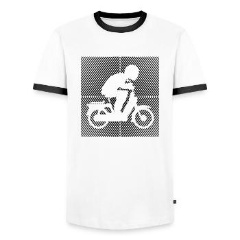 Mofa Mofaroller Moped Mofafahrer tshirt Mofa - Männer Kontrast-T-Shirt - Weiß/Schwarz - Vorne - AI Model Female 172 light (172cm) & AI Model Male 178 dark (178cm)