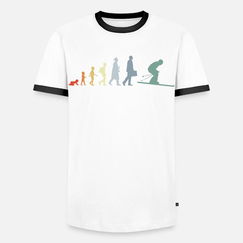 Evolution of skiing - Men's Ringer Shirt - white/black