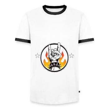 1961 Birthday, rocks everything - Men's Ringer Shirt - white/black - Front - AI Model Female 172 light (172cm) & AI Model Male 178 dark (178cm)
