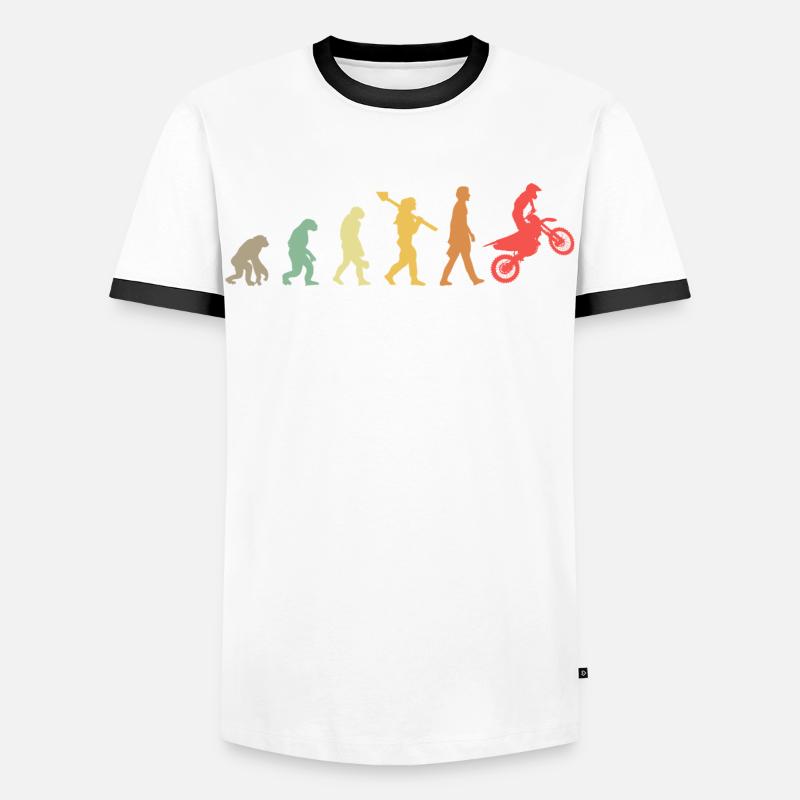 Evolution Motocross - Men's Ringer Shirt - white/black