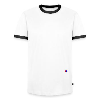 Drop it like it’s hot - T-shirt contrasté Homme - blanc/noir - Devant - AI Model Female 172 light (172cm) & AI Model Male 178 dark (178cm)