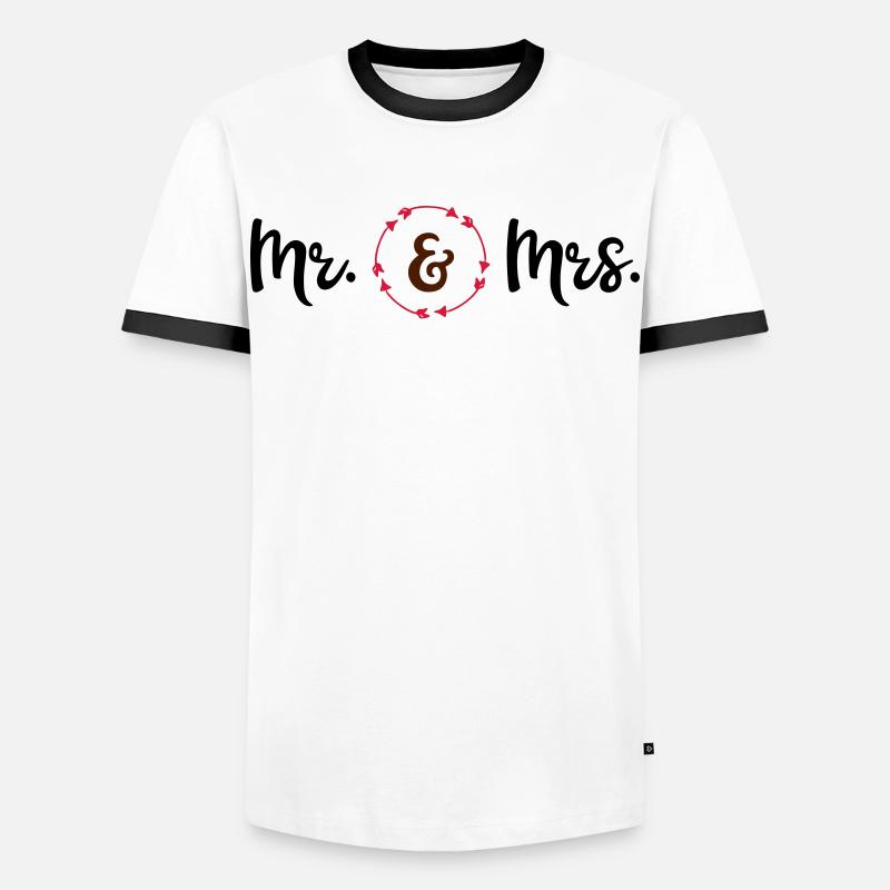 wedding - Men's Ringer Shirt - white/black