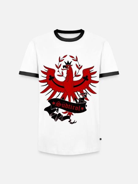 Südtirol - Männer Kontrast-T-Shirt - Weiß/Schwarz