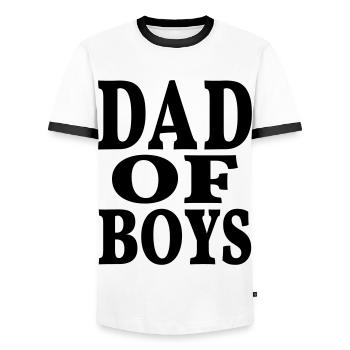 Father sons best dad son dad of boys father's day - Men's Ringer Shirt - white/black - Front - AI Model Female 172 light (172cm) & AI Model Male 178 dark (178cm)