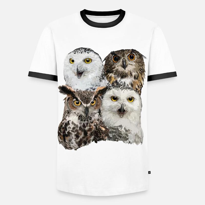 Owls - Men's Ringer Shirt - white/black