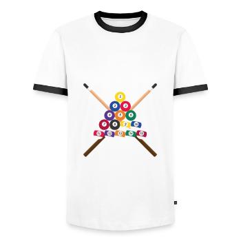 Billardqueue alter Mann Opa Billard Spruch lustig - Männer Kontrast-T-Shirt - Weiß/Schwarz - Vorne - AI Model Female 172 light (172cm) & AI Model Male 178 dark (178cm)