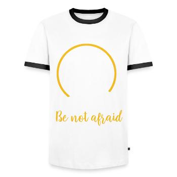 Be not afraid - Pope John Paul II JP2 - Men's Ringer Shirt - white/black - Front - AI Model Female 172 light (172cm) & AI Model Male 178 dark (178cm)
