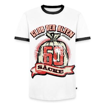 Club Der Alten Säcke - 60. Geburtstag - lustig - Männer Kontrast-T-Shirt - Weiß/Schwarz - Vorne - AI Model Female 172 light (172cm) & AI Model Male 178 dark (178cm)