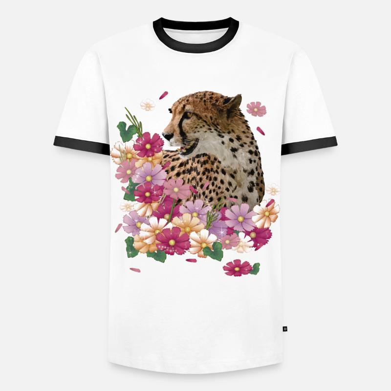 Gepard - Männer Kontrast-T-Shirt - Weiß/Schwarz