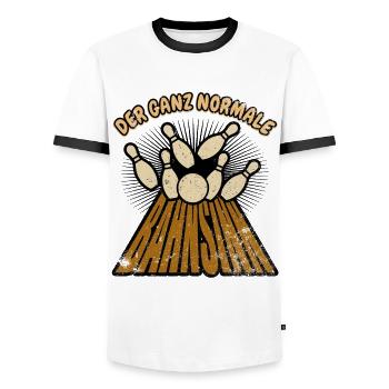 Kegeln - Pins Kegelbahn Kegelclub Verein - Männer Kontrast-T-Shirt - Weiß/Schwarz - Vorne - AI Model Female 172 light (172cm) & AI Model Male 178 dark (178cm)