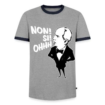 Louis, Nein doch ohhh, funes, Filmklassiker, Frank - Männer Kontrast-T-Shirt - Grau/Navy  - Vorne - AI Model Female 172 light (172cm) & AI Model Male 178 light (178cm)