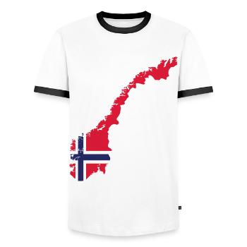 Norwegen Norweger Skandinavien - Männer Kontrast-T-Shirt - Weiß/Schwarz - Vorne - AI Model Female 172 light (172cm) & AI Model Male 178 dark (178cm)