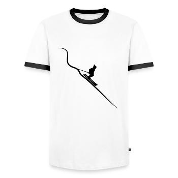 Skieurs Descente Montagne Ski ECG Skis Ski - T-shirt contrasté Homme - blanc/noir - Devant - AI Model Female 172 light (172cm) & AI Model Male 178 dark (178cm)