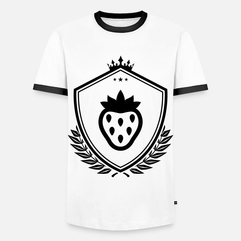 Strawberry shield - Men's Ringer Shirt - white/black