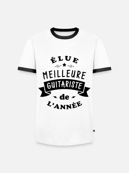 Elue meilleure guitariste de l’année - T-shirt contrasté Homme - blanc/noir