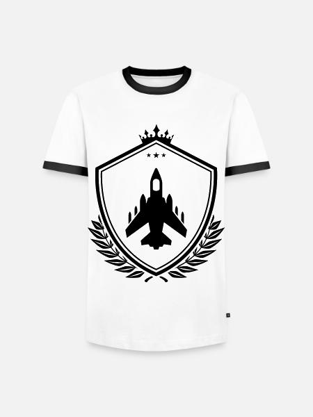 Flugzeug jet wappen - Männer Kontrast-T-Shirt - Weiß/Schwarz