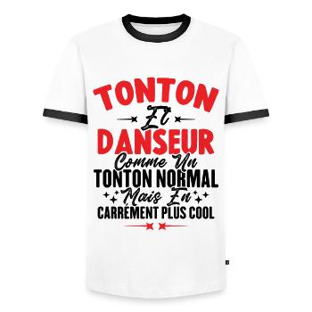 Tonton Et Danseur Comme Un Tonton Normal Plus Cool - T-shirt contrasté Homme - blanc/noir - Devant - AI Model Female 172 light (172cm) & AI Model Male 178 dark (178cm)