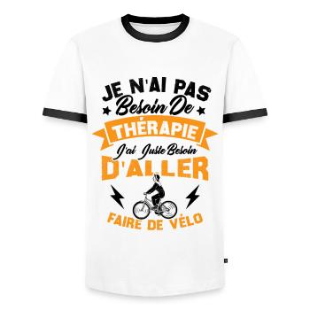J'ai juste besoin d'aller faire du vélo - T-shirt contrasté Homme - blanc/noir - Devant - AI Model Female 172 light (172cm) & AI Model Male 178 dark (178cm)