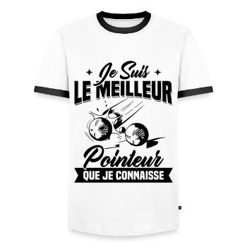 Je Suis Le Meilleur Pointeur Que Je Connaisse - T-shirt contrasté Homme - blanc/noir - Devant - AI Model Female 172 light (172cm) & AI Model Male 178 dark (178cm)