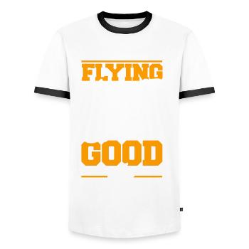 Flying a drone is always a good idea - Männer Kontrast-T-Shirt - Weiß/Schwarz - Vorne - AI Model Female 172 light (172cm) & AI Model Male 178 dark (178cm)