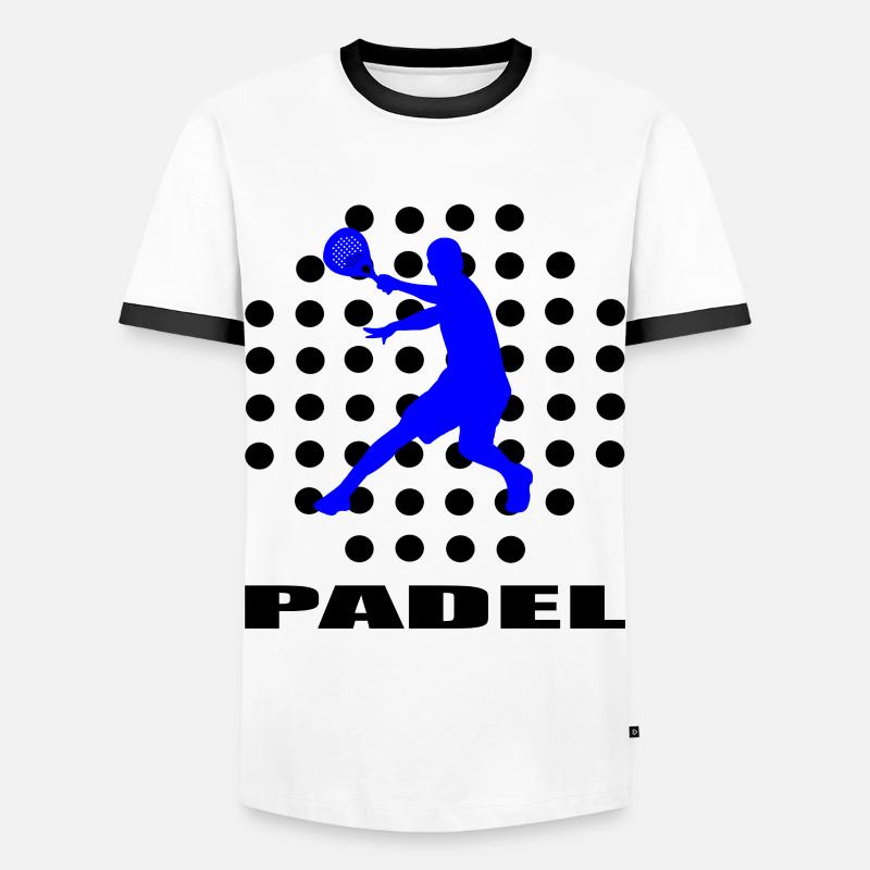 Padel | - Männer Kontrast-T-Shirt - Weiß/Schwarz