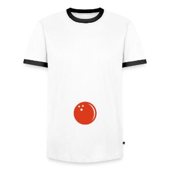 Bowling Bowler Gutter Strike Replacement Needles - Men's Ringer Shirt - white/black - Front - AI Model Female 172 light (172cm) & AI Model Male 178 dark (178cm)