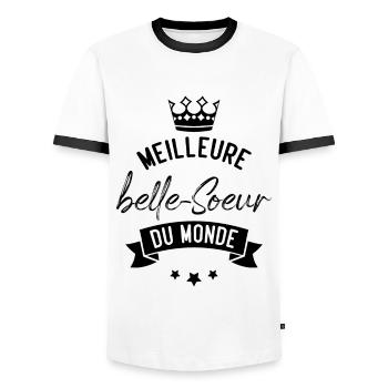 Meilleure belle soeur du monde - T-shirt contrasté Homme - blanc/noir - Devant - AI Model Female 172 light (172cm) & AI Model Male 178 dark (178cm)