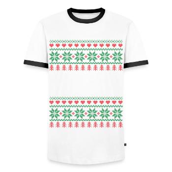 Guns Ugly Noël - T-shirt contrasté Homme - blanc/noir - Devant - AI Model Female 172 light (172cm) & AI Model Male 178 dark (178cm)