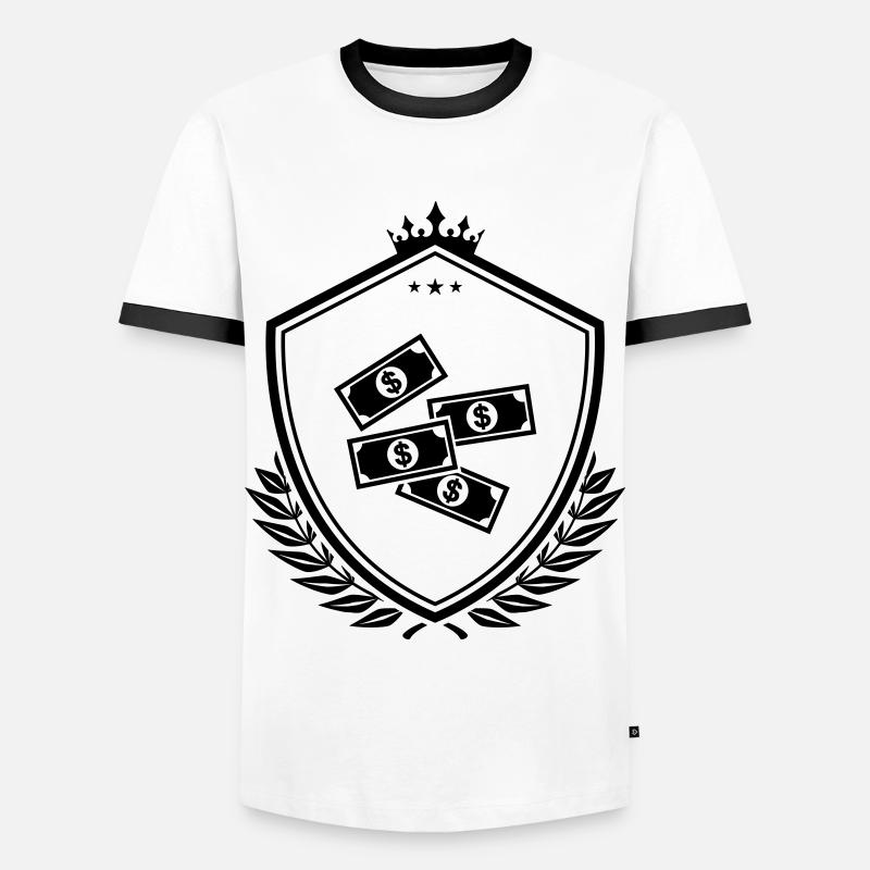 Armoiries de l’argent comptant - T-shirt contrasté Homme - blanc/noir