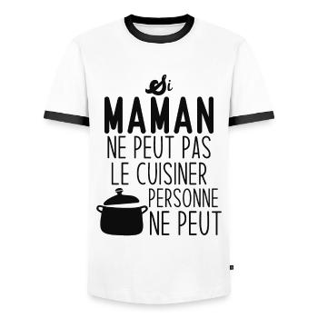 Si maman ne peut pas le cuisiner personne ne peut - T-shirt contrasté Homme - blanc/noir - Devant - AI Model Female 172 light (172cm) & AI Model Male 178 dark (178cm)