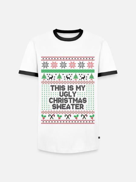 This is my ugly christmas sweater - Men's Ringer Shirt - white/black