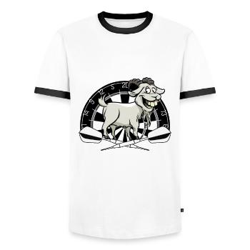 Bock auf Darts - Spruch - lustiges Wortspiel - Männer Kontrast-T-Shirt - Weiß/Schwarz - Vorne - AI Model Female 172 light (172cm) & AI Model Male 178 dark (178cm)